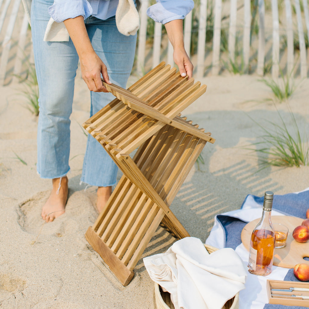 Teak discount folding stool