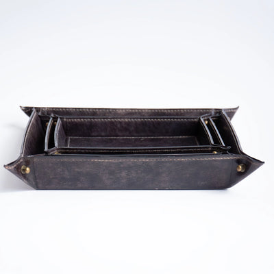 Espresso Brown Leather Tray