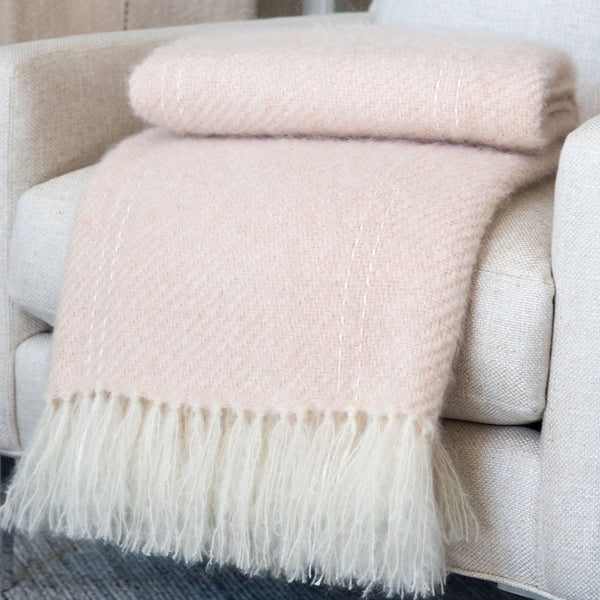 Pink mohair blanket sale