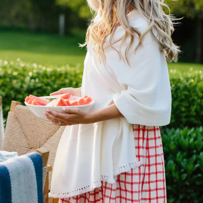 Bright White Handwoven Cashmere Wrap