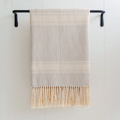 Cloudy Gray Handwoven Cotton Throw