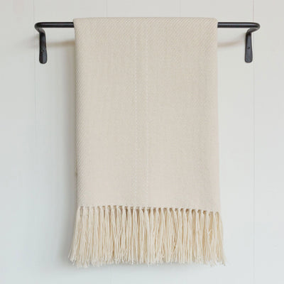 Ivory Handwoven Alpaca Throw