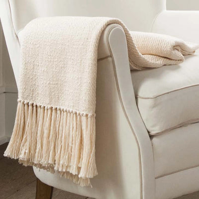 Ivory Handwoven Cotton Throw