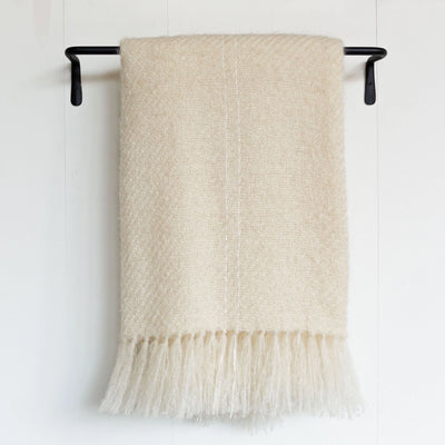 Ivory Handwoven Mohair Throw