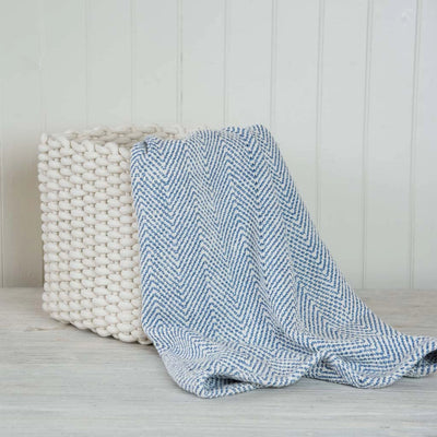 Ocean Blue Handwoven Baby Blanket