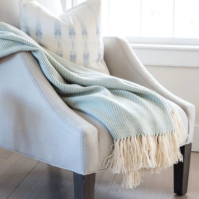 Seafoam Alpaca Handwoven Throw