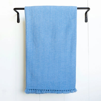 Sky Blue Handwoven Cashmere Throw