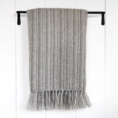 Windswept Cobblestone Handwoven Multi-Fiber Throw