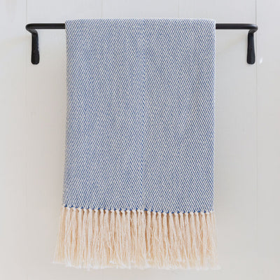 Mariner Blue Handwoven Cotton Throw