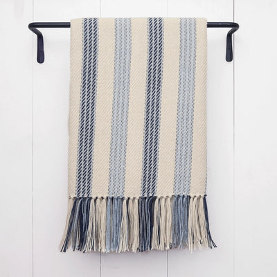 Buoy Blue Handwoven Alpaca Throw