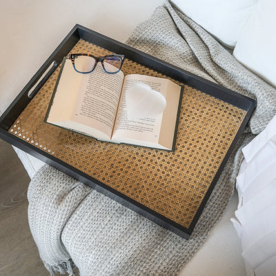 Navy and Cane Trays