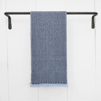 Hera Navy Blue Handwoven Cashmere Scarf