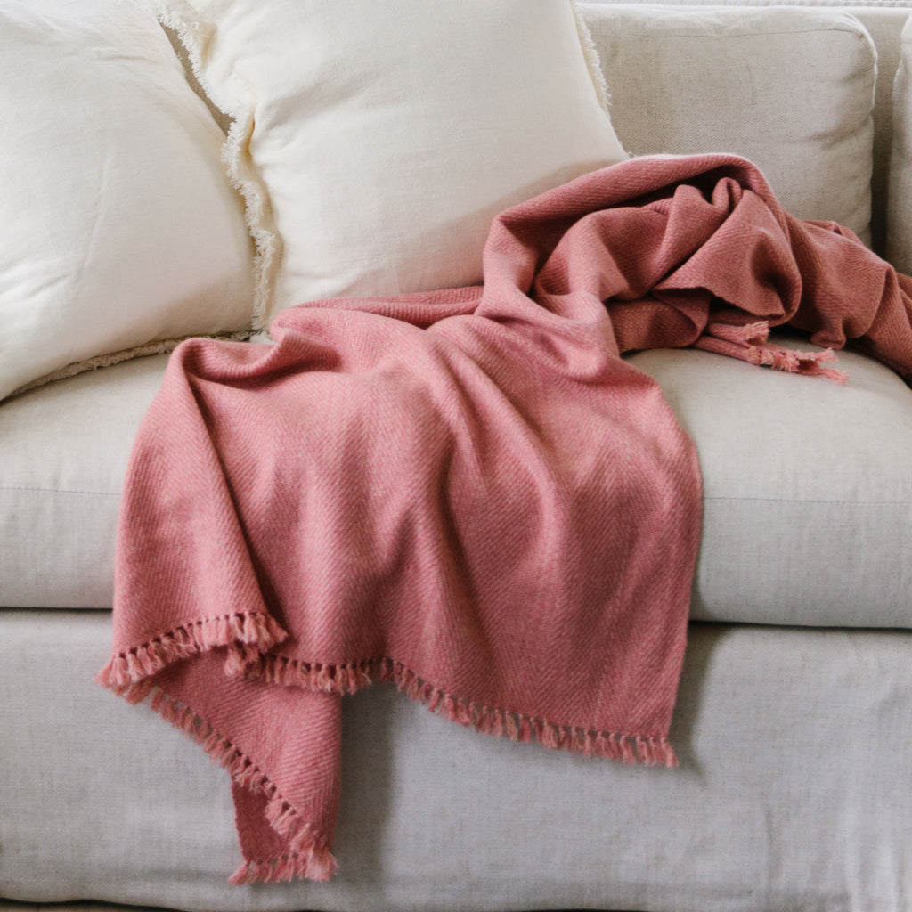 Faraway Red Nantucket Throw Cashmere – Looms Handwoven