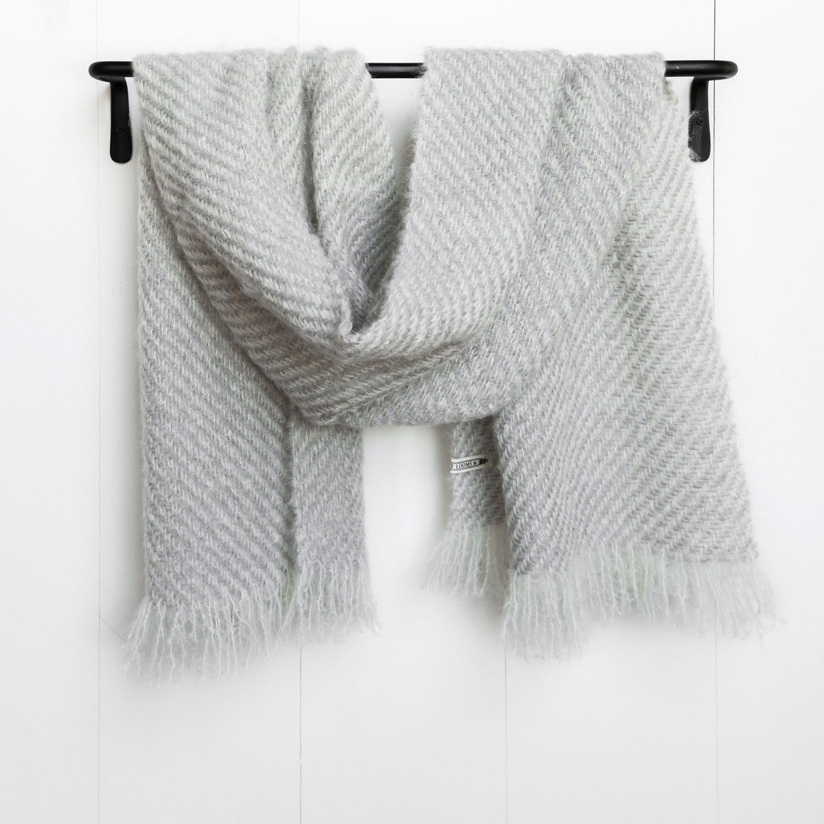 Fog Gray Handwoven Mohair Wrap