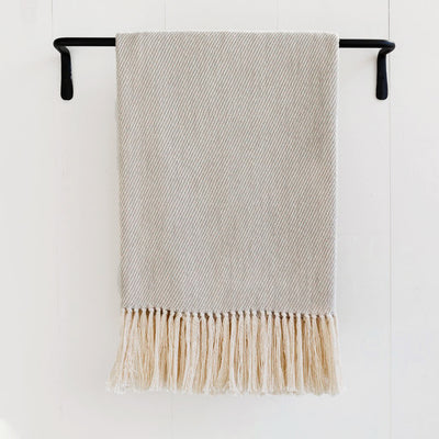 Fog Gray Handwoven Cotton Throw – Nantucket Looms