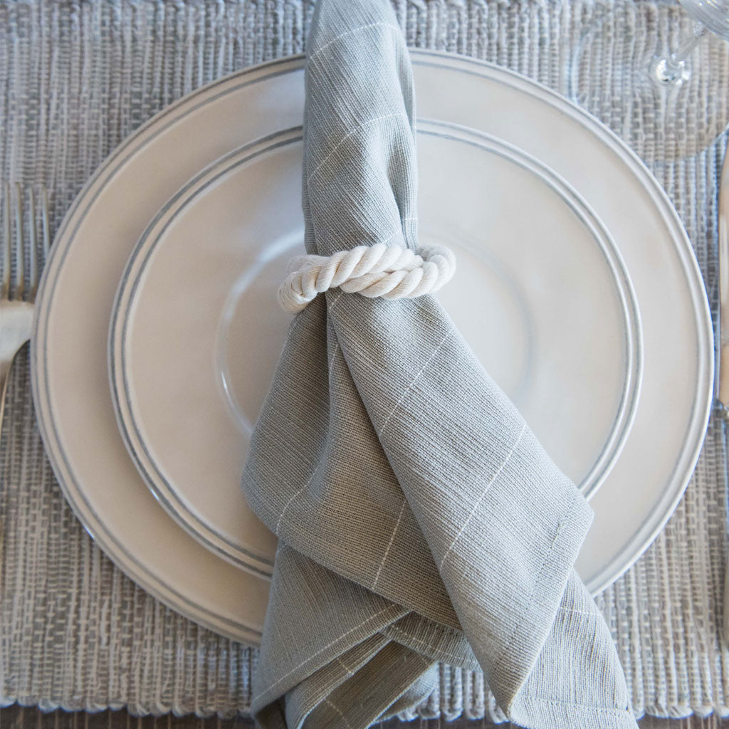 Gray and White Pinstripe Cotton Napkin – Nantucket Looms