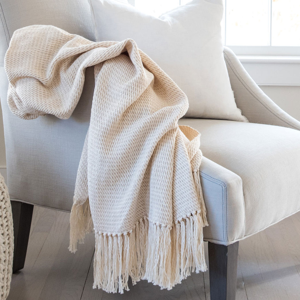 Oatmeal Handwoven Cotton Throw – Nantucket Looms