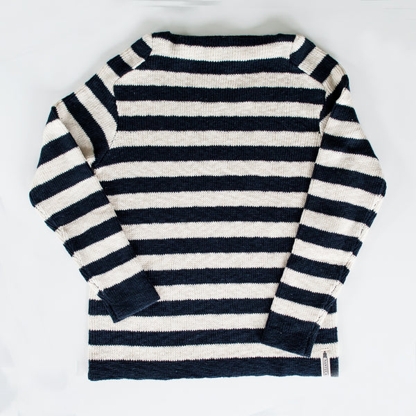 Navy & Cream Stripe Boatneck Sweater – Nantucket Looms